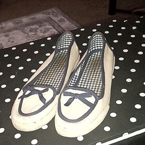 Polo by Ralph Lauren Cream and Navy Flats